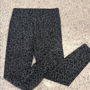 Athleta Black + Grey Leopard Print Leggings